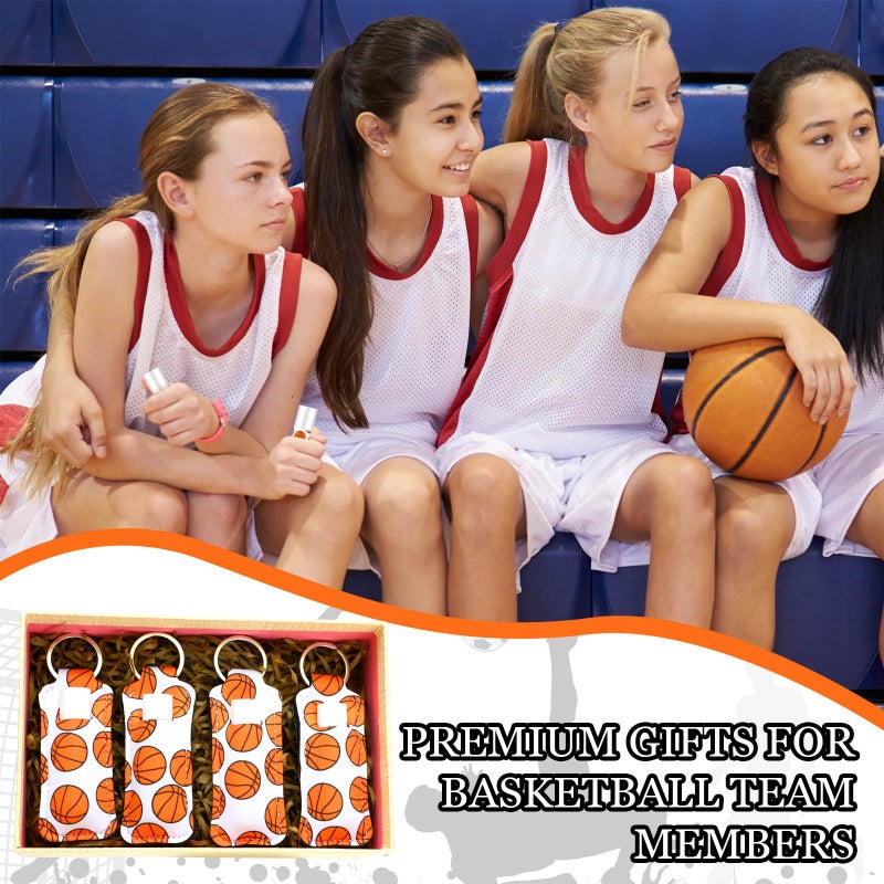 Swiffen 18 Sets Basketball Party Favors Lip Balm and Holder Keychain Bulk Basketball Senior Night Party Supplies Natural Moisturizing Lip Balm Keychains Pouch for Sports Fans Team Gifts - Image 3